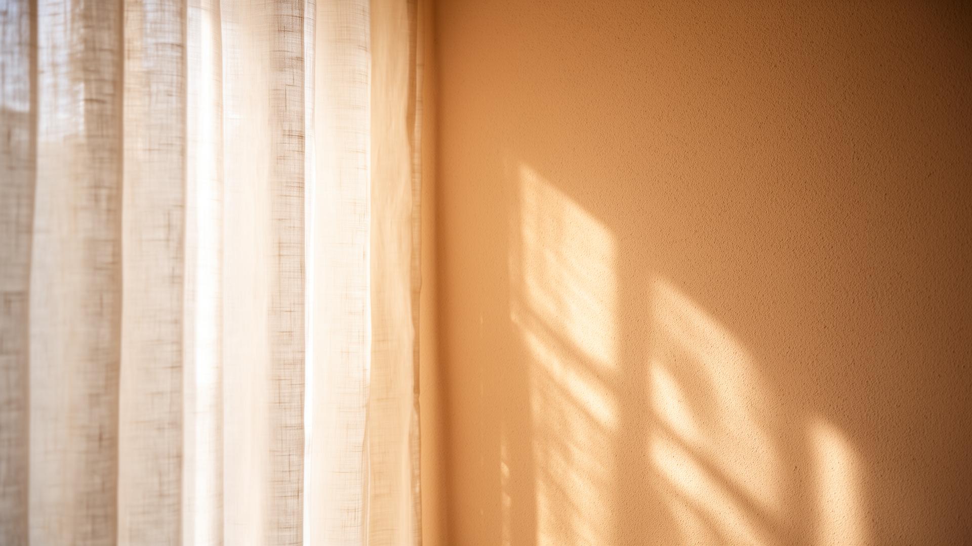 Soft natural light through linen curtains